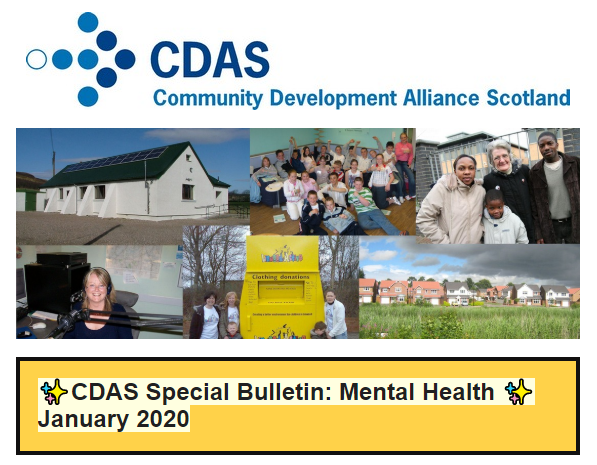 Focus on Mental Health: the January 2020 Community Development Alliance Scotland Special Bulletin