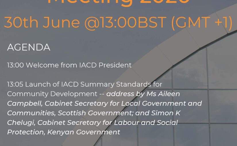 Tuesday 30th June 2020: the IACD Annual General Meeting
