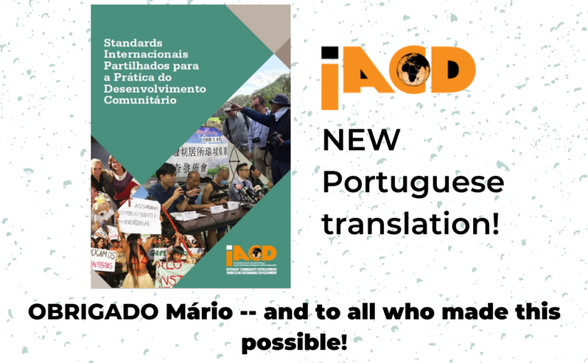 NEW – Portuguese translation of the International Standards for Community Development now out!