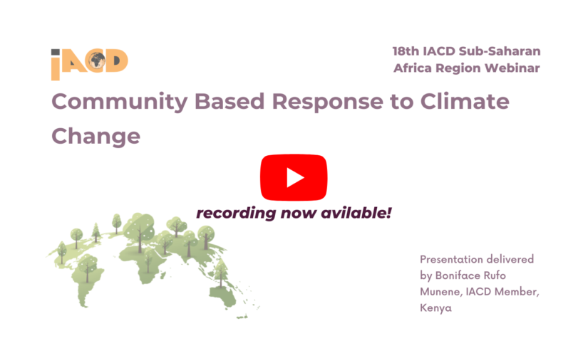 Watch Now!  Community Based Response to Climate Change Webinar materials now available