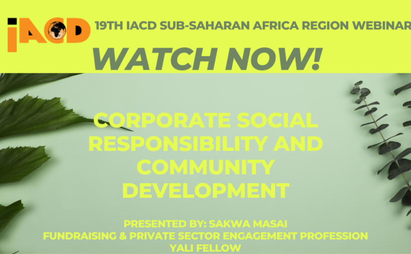 Corporate Social Responsibility and Community Development – watch the webinar now!