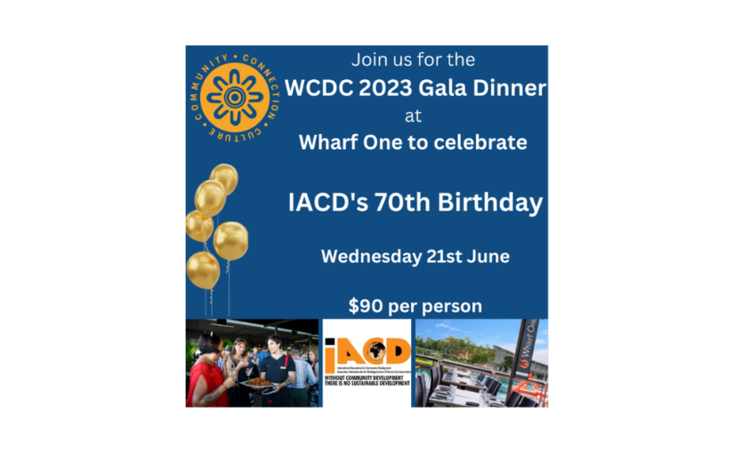 Gala Dinner at WCDC in Darwin to Celebrate IACD@70