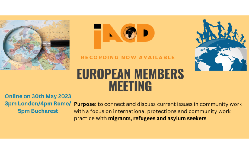 IACD European Members Meeting 30th May 2023: recording now available