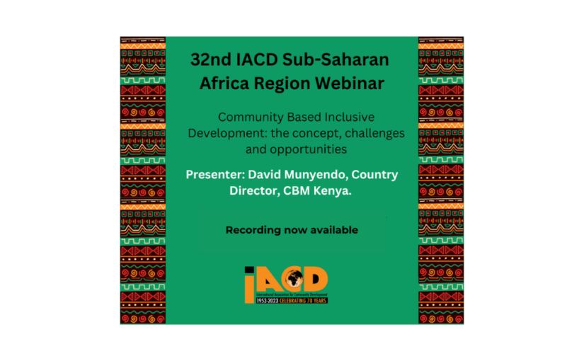32nd IACD Sub-Saharan Africa Region Webinar: Recording now available