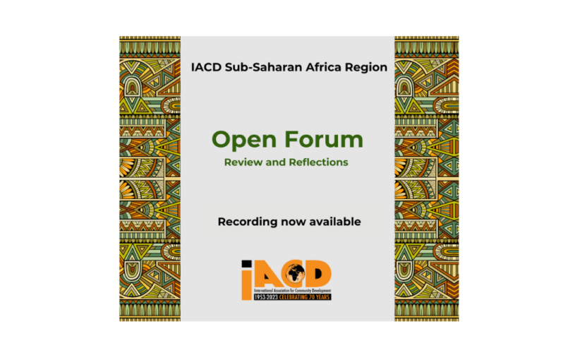 Recording now available: IACD Sub-Saharan Africa Region Open Forum
