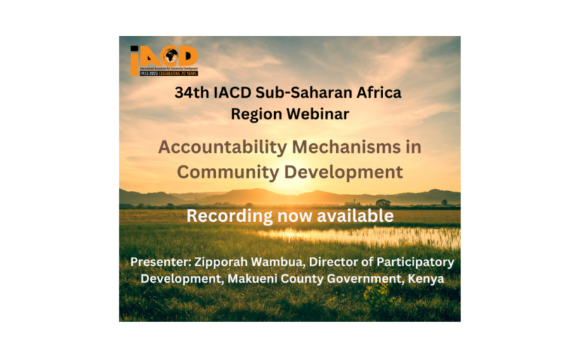 Recording now available: 34th IACD Sub-Saharan Africa Region Webinar 14th February 2023