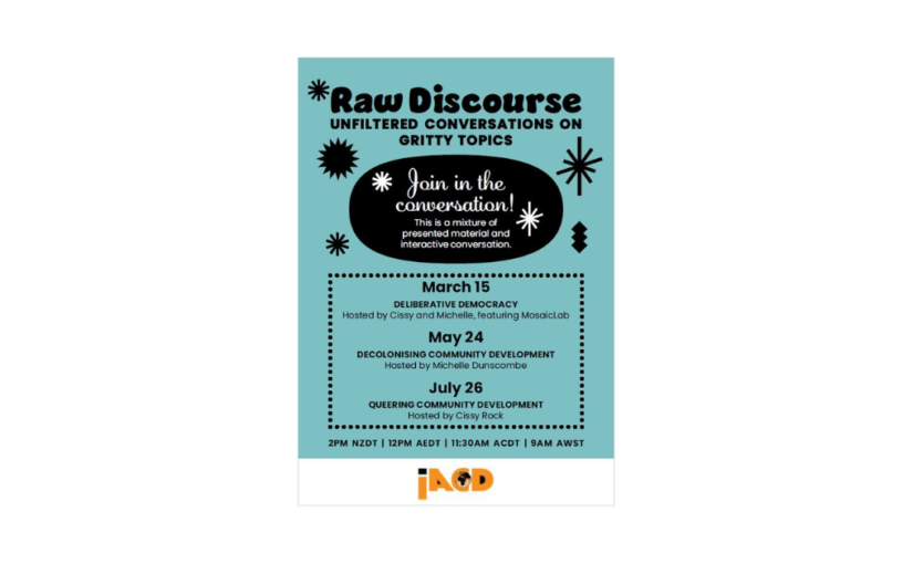 Recording now available: IACD Oceania Region Raw Discourse on Deliberative Democracy